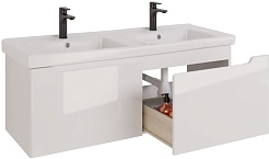 Dreja Мебель для ванной W 125 с зеркальным шкафом подвесная белая – фотография-10